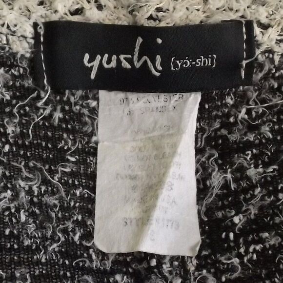 YUSHI Sweater, M/L, Eyelash Knit Gray, Cowl Neck, Pocket, 3/4 sleeves VINTAGE - Picture 11 of 12